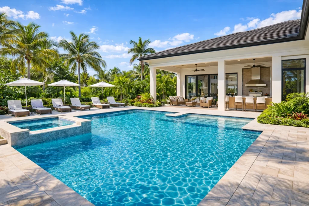Modern and high-end Palmetto bay home with pool and jacuzzi